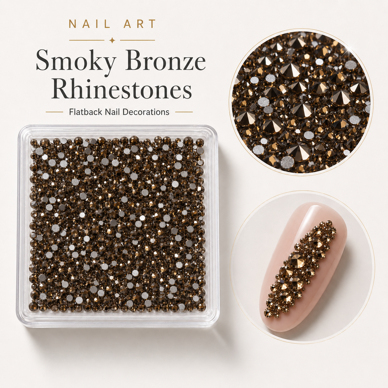 Image of Nail Art Smoky Bronze Rhinestone