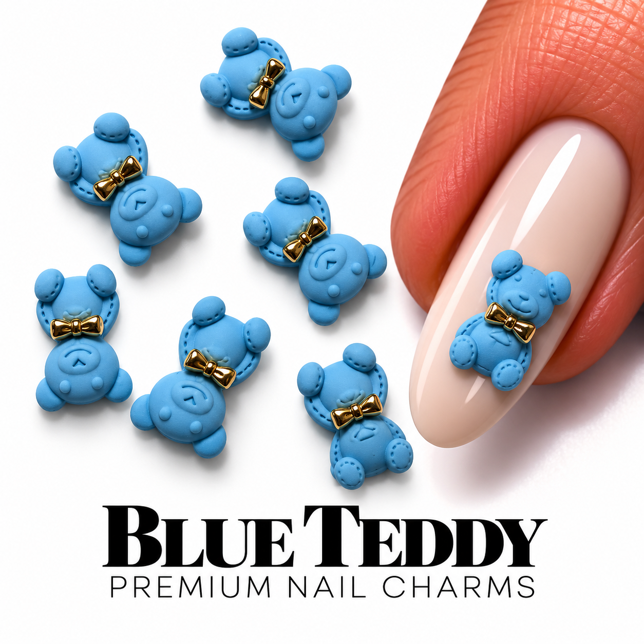 Image of Nail Art Blue Teddy