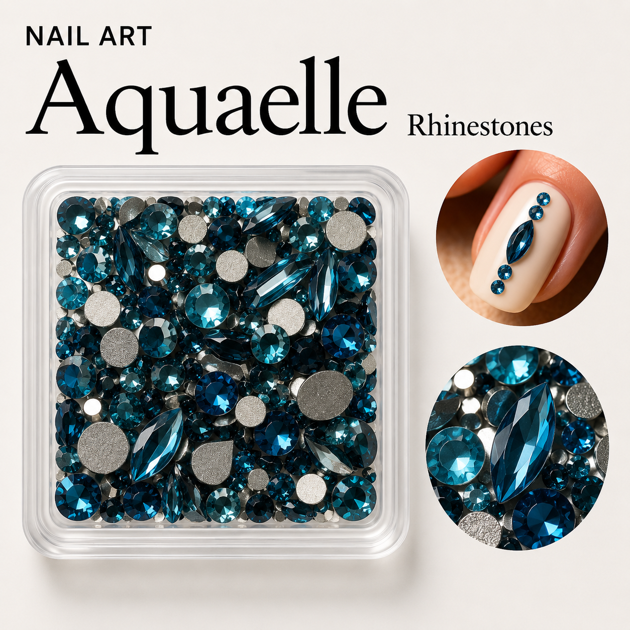 Image of Nail Art Aquaelle Rhinestone