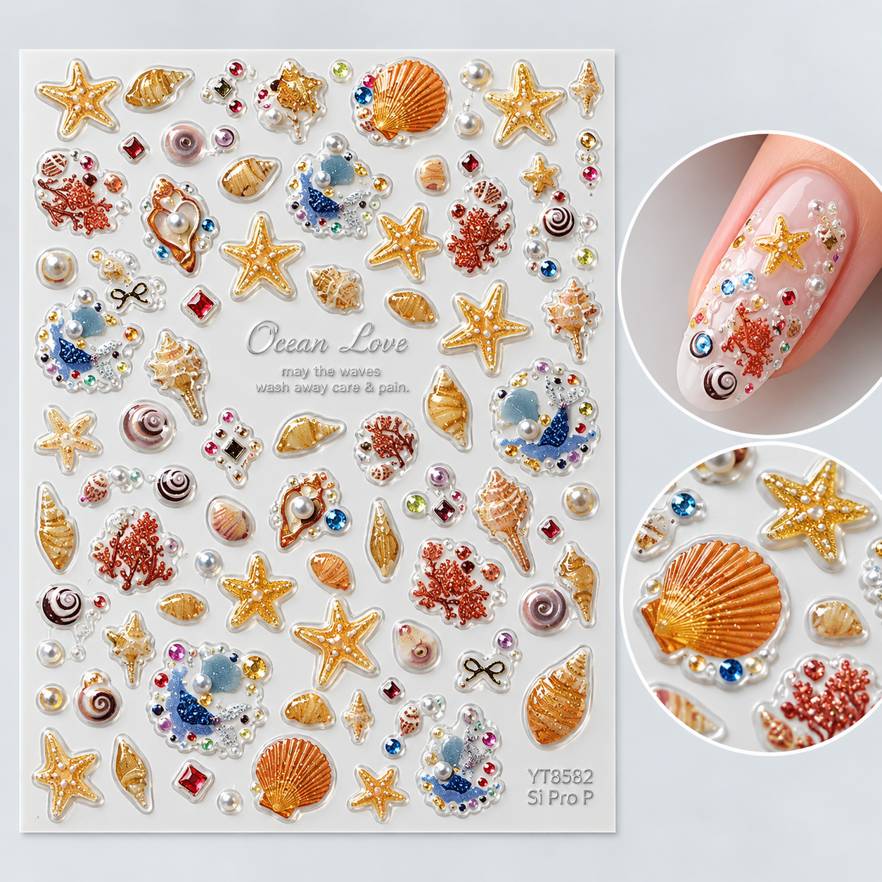 Image of Sticker Nail Art 8582 Ocean Love