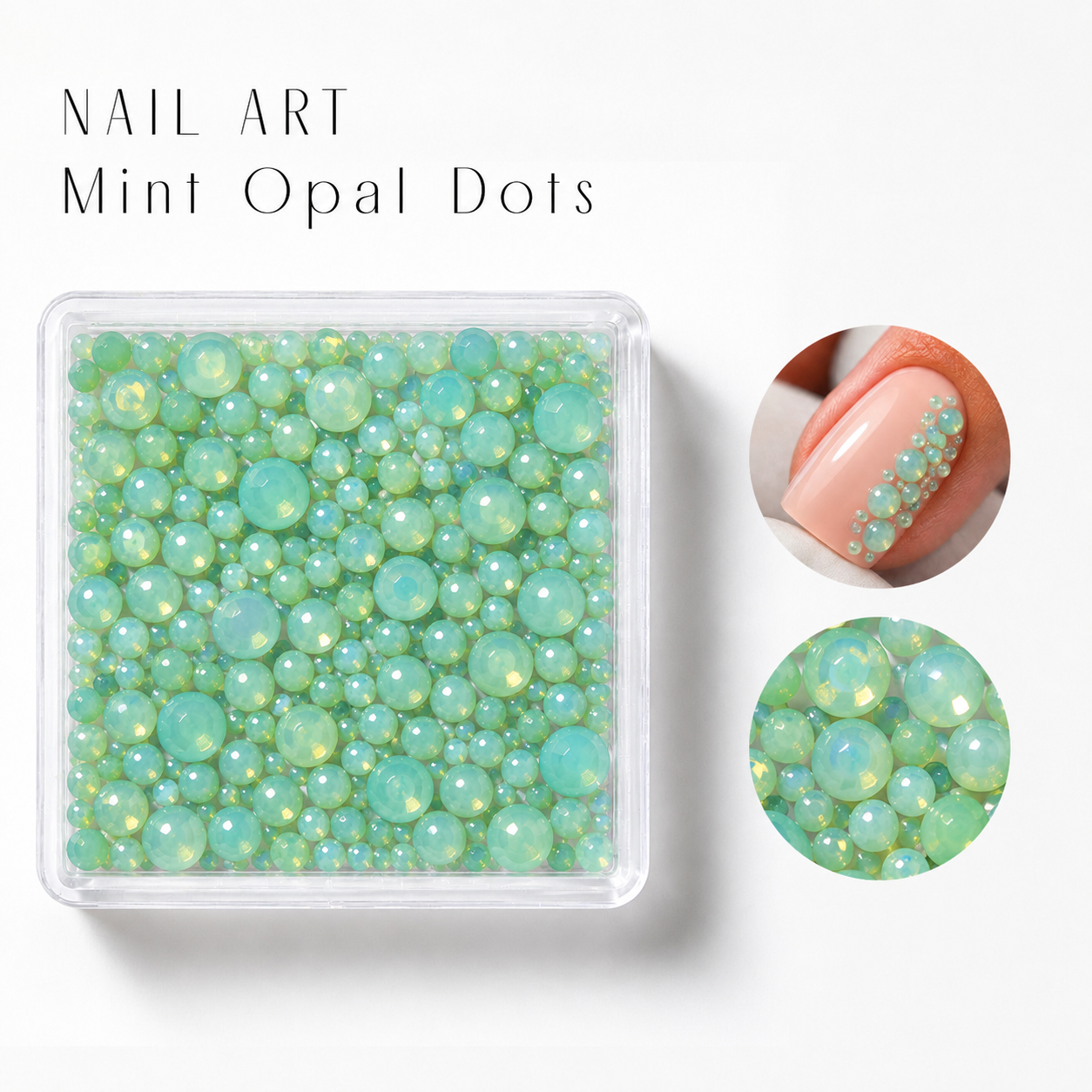 Image of Nail Art Mint Opal Dots