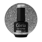 Ojă semipermanentă Coria Silver Glow 74 – argintiu cu sclipici, flacon 15 ml