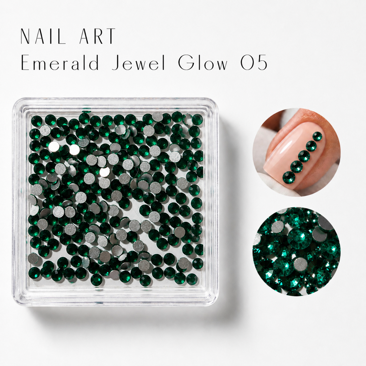 Image of Nail Art Emerald Jewel Glow 05
