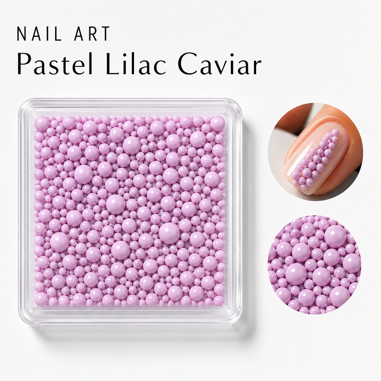 Image of Nail Art Pastel Lilac Caviar 1-3mm