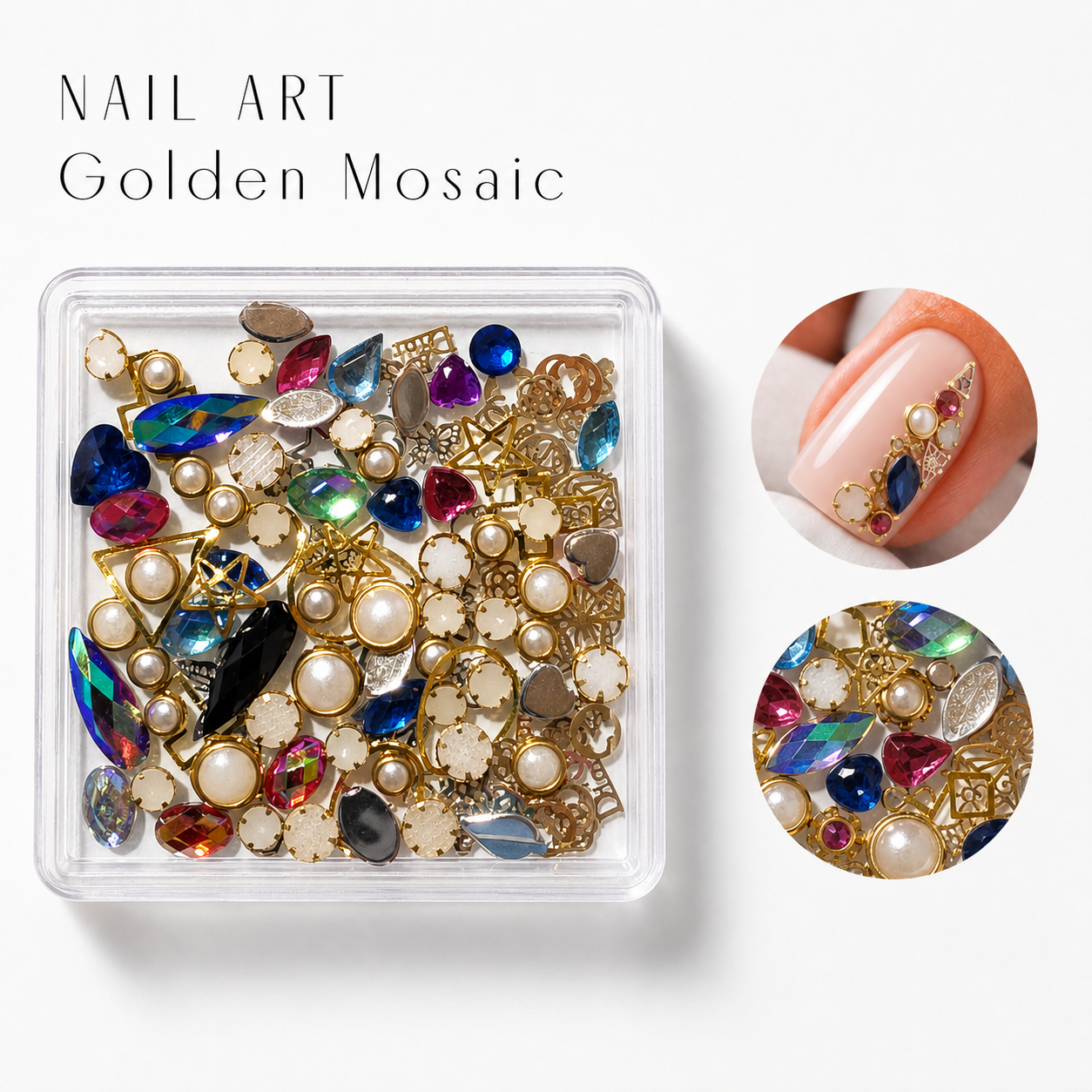 Image of Nail Art Golden Mosaic