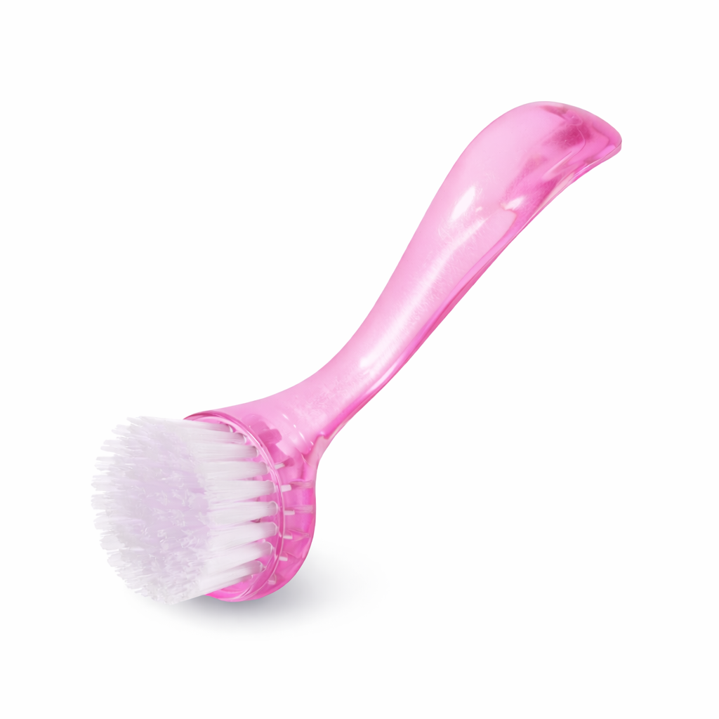 Periuta cu capac si maner pentru desprafuire unghii Pink