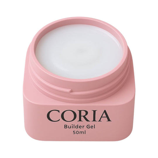 Builder Gel Milky White Level 1 – borcan Coria roz, 50 ml, cu gel alb