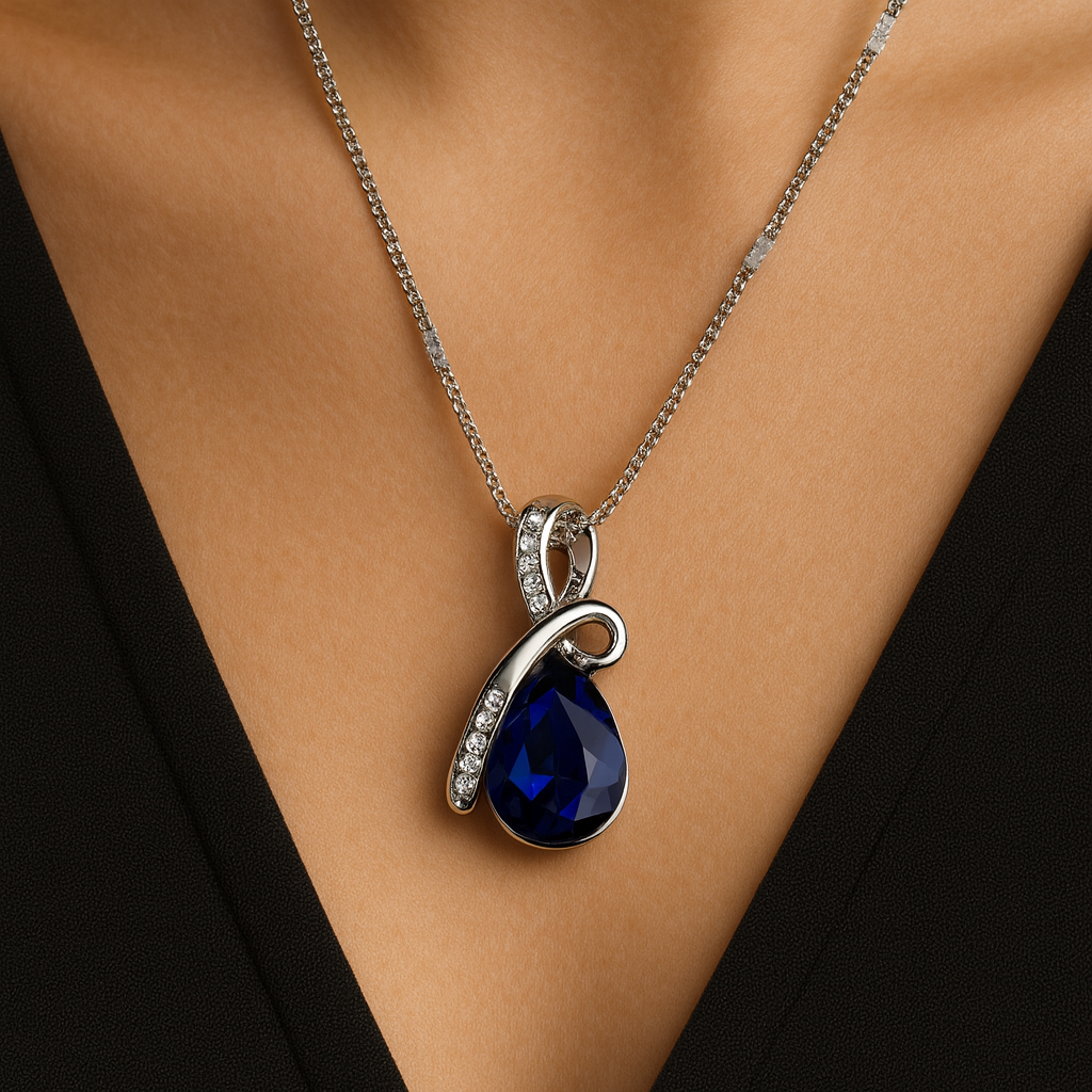 Colier Infintity Blue Drop