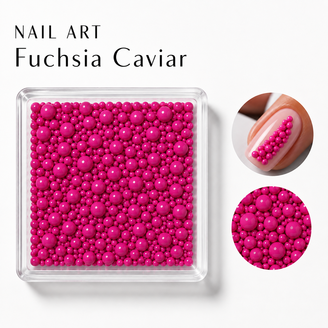 Image of Nail Art Fuchsia Caviar 1-3mm