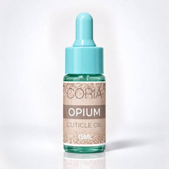 Ulei pentru cuticule Coria cu aromă Opium, flacon 15 ml cu pipetă