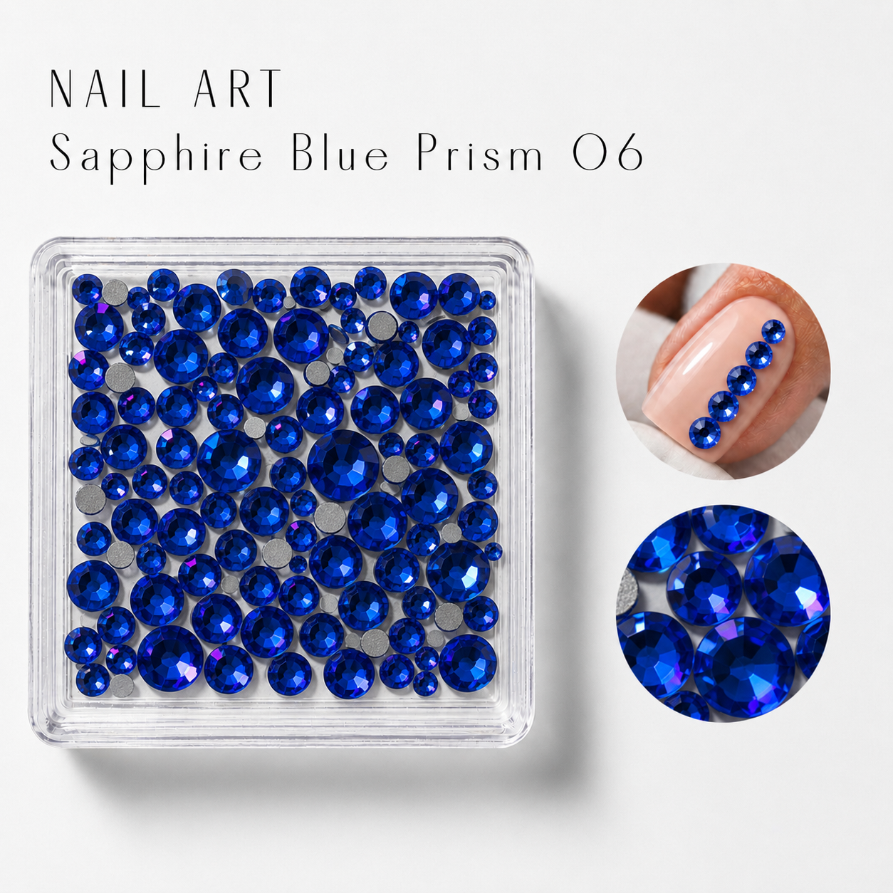Image of Nail Art Sapphire Blue Prism 06