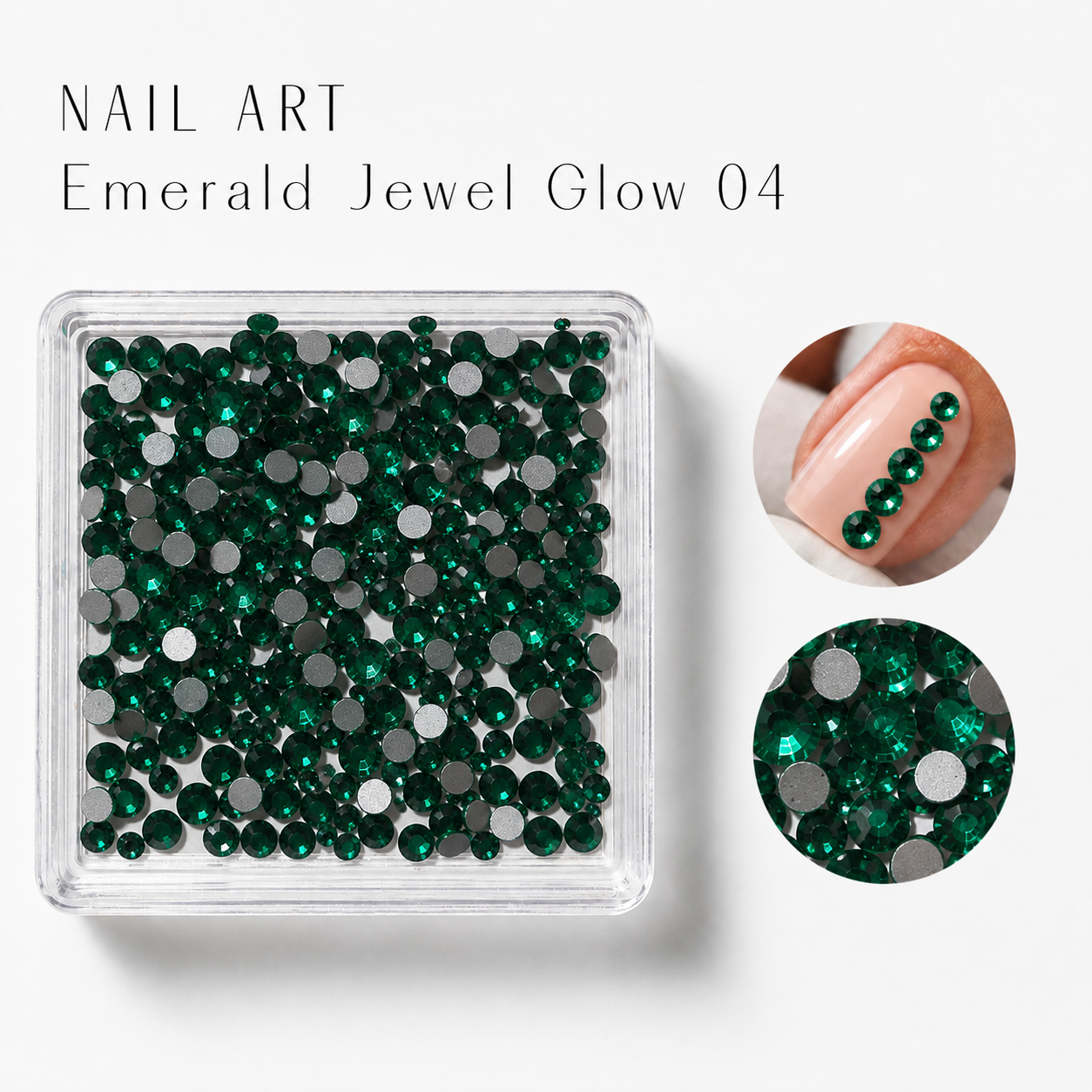 Image of Nail Art Emerald Jewel Glow 04