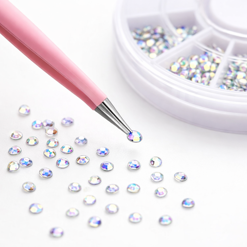 Penseta Inox Varf Drept NAILArt-Pink