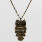Colier vintage OWL, bufniță bronz