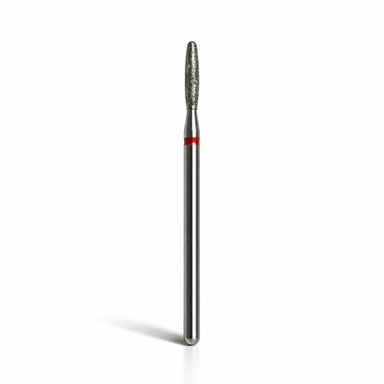 Bit diamantat flacără rotunjită 2,1 mm RIXO, inel roșu