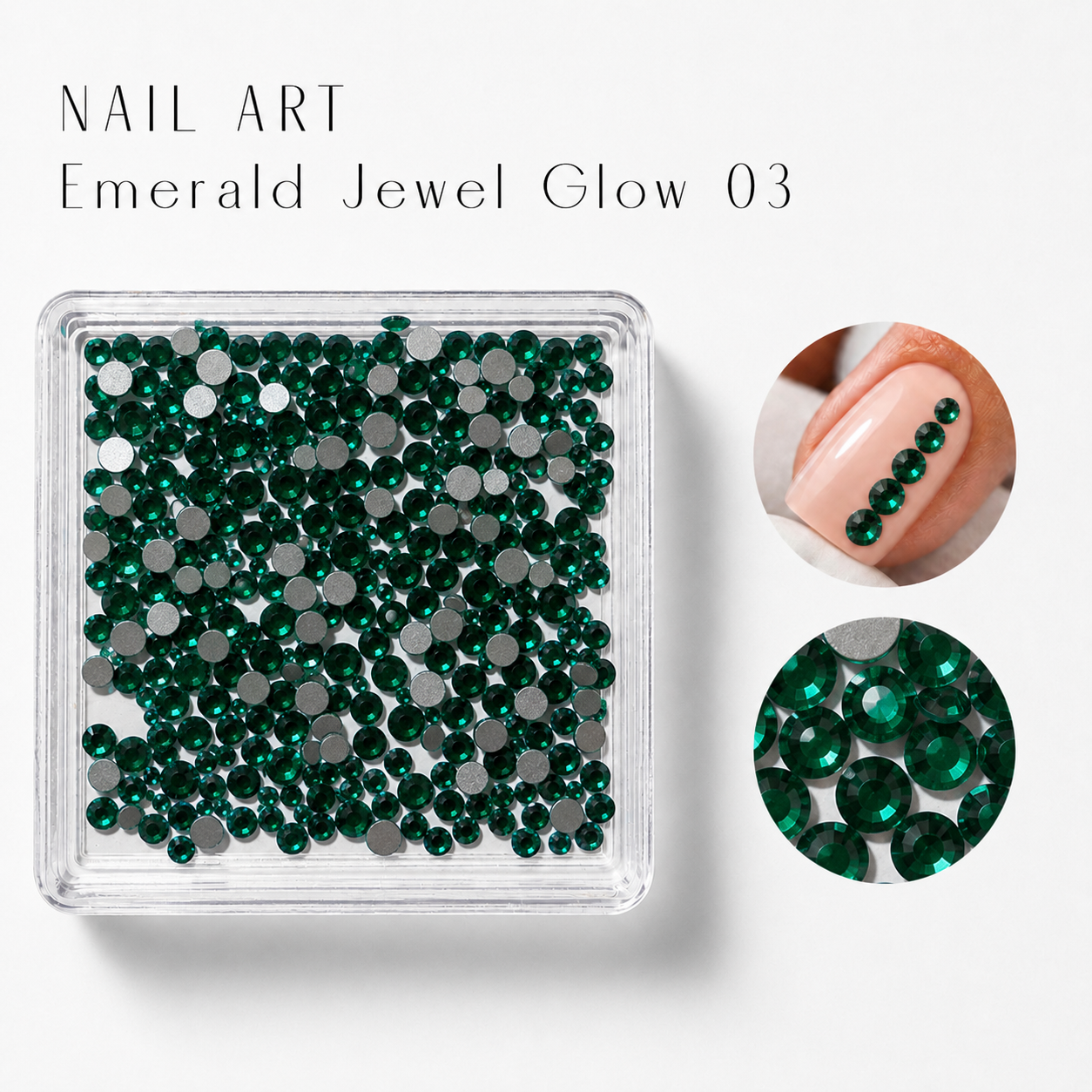 Image of Nail Art Emerald Jewel Glow 03