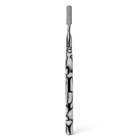 Spatulă pentru polygel Marble Pro, mâner marmorat alb-negru