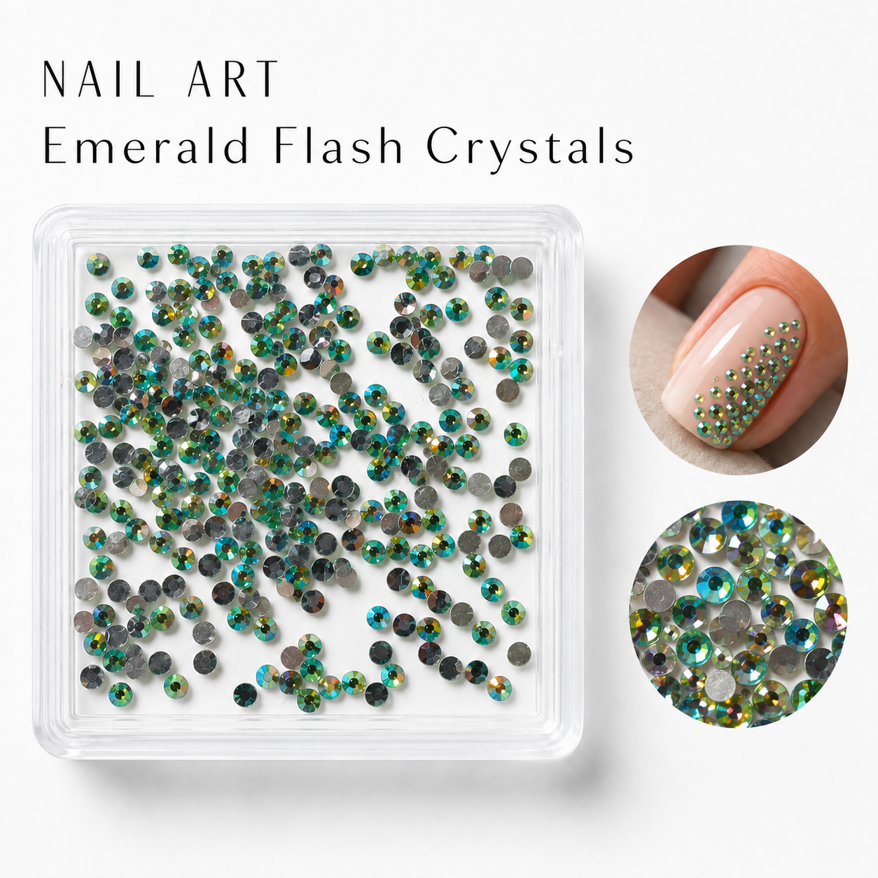 Image of Nail Art Emerald Flash Crystals