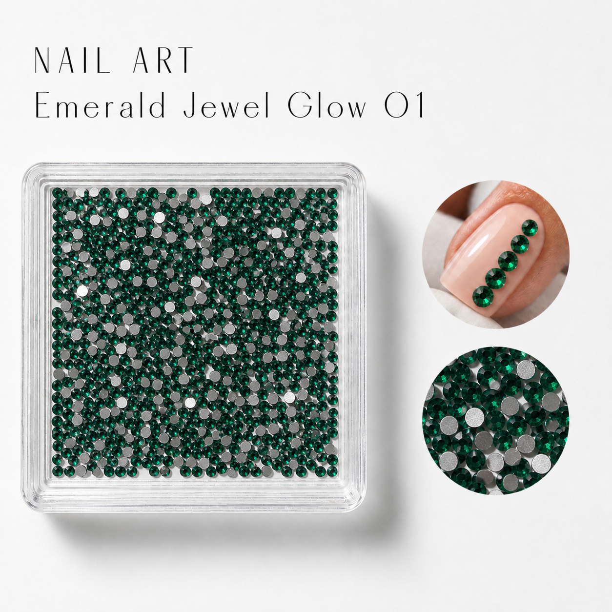 Image of Nail Art Emerald Jewel Glow 01