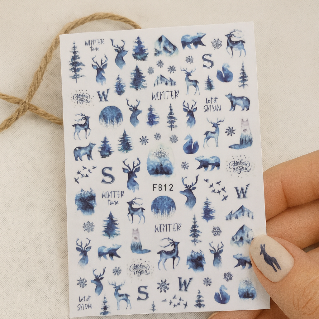 Image of Sticker Decor Unghii 812 Blue Forest Dream