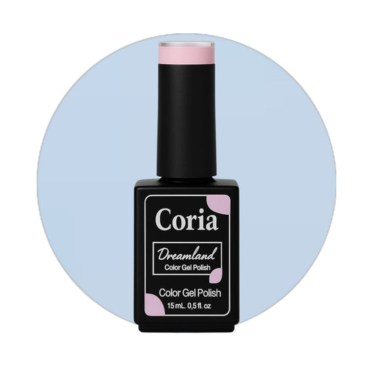 Ojă semipermanentă Coria Dreamland 26 15 ml – flacon negru pe cerc bleu