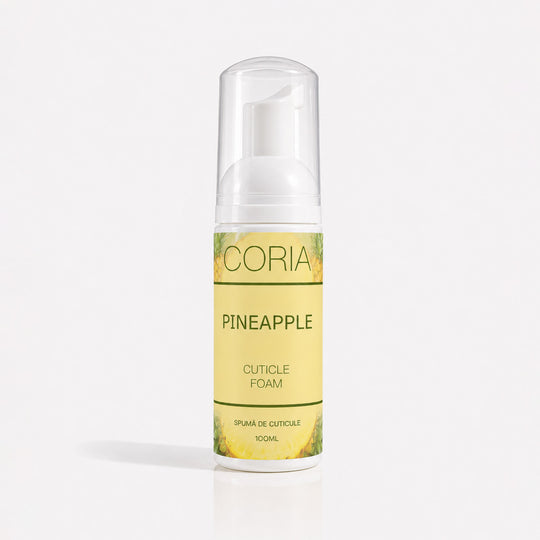 Spumă pentru cuticule Coria Pineapple 100 ml – flacon cu pompă, etichetă galbenă