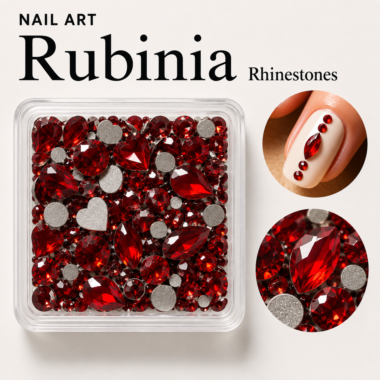 Image of Nail Art Rubinia Rhinestone