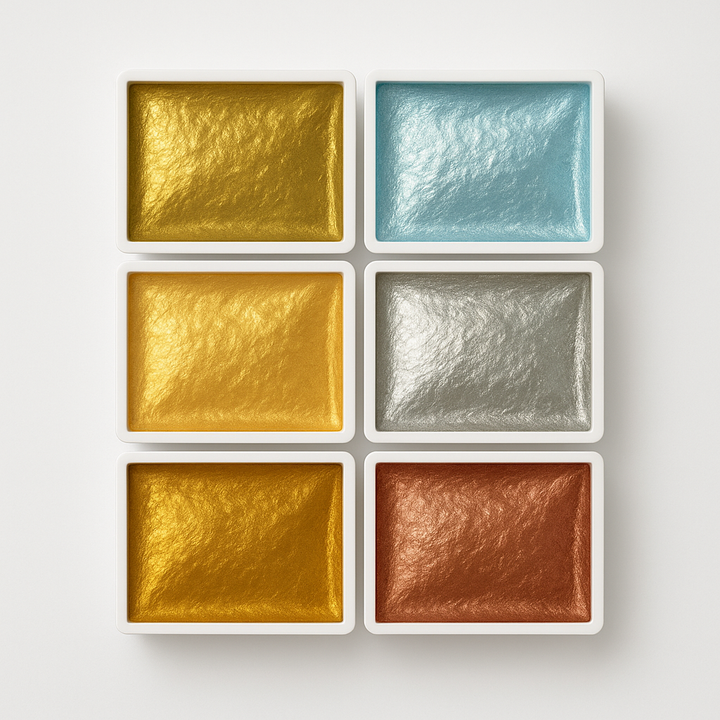 Set 6 Acuarele Culori Metalice ExtraShine 02