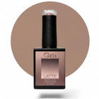 Ojă semipermanentă Coria Latte Nr. 15, flacon 15 ml pe fundal bej-maro