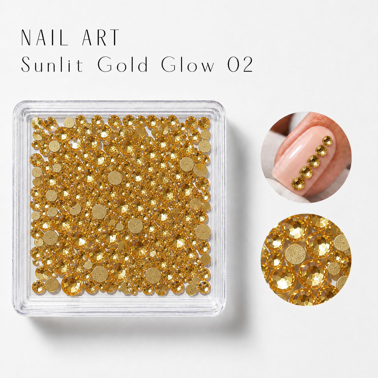 Image of Nail Art Sunlit Gold Glow 02