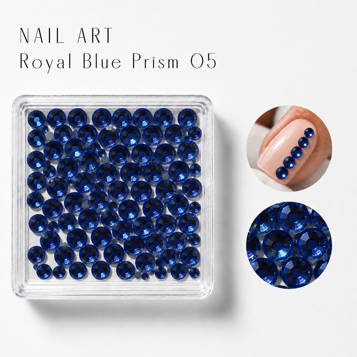 Image of Nail Art Royal Blue Prism 05