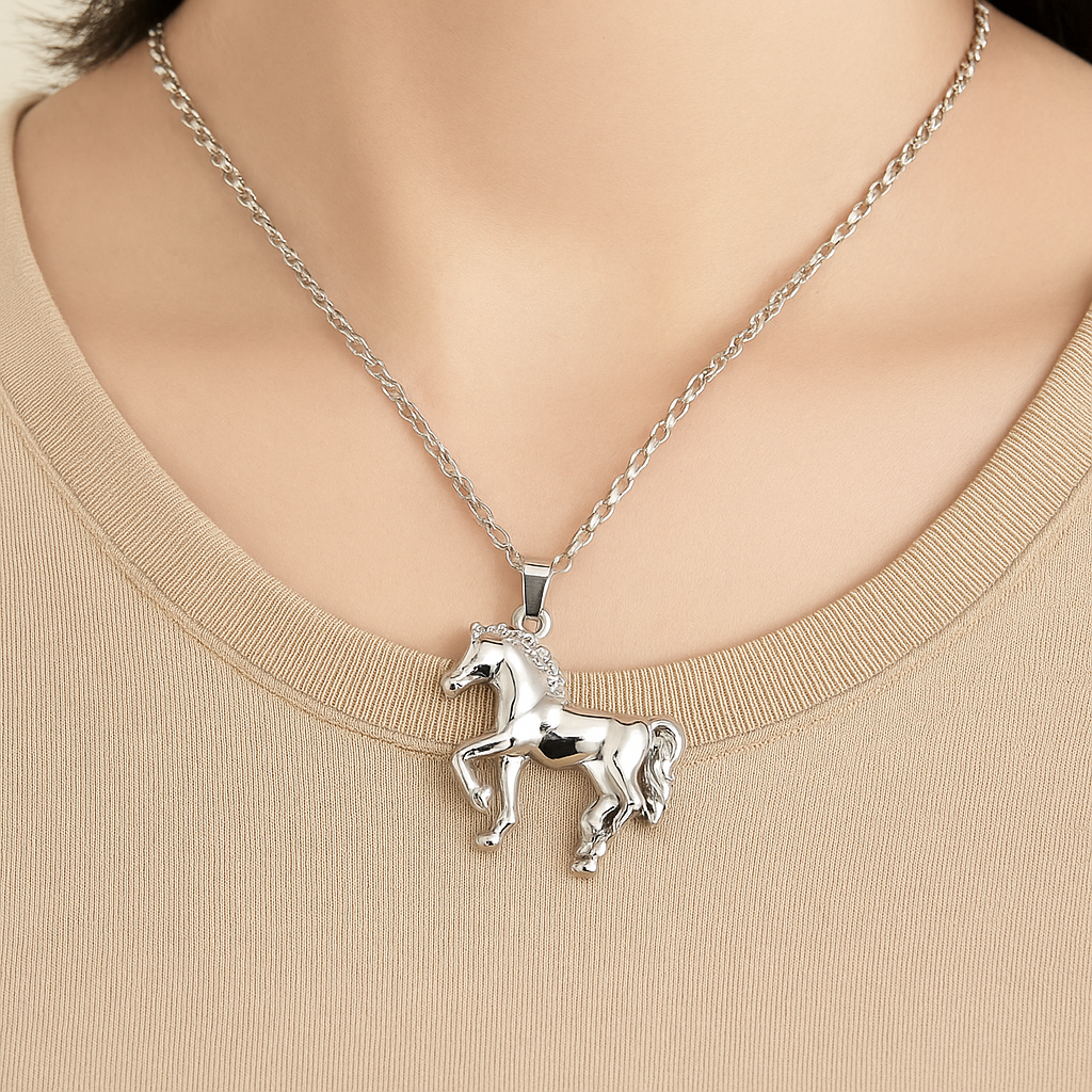 Colier Pandantiv Horse Silver