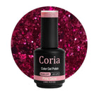 Ojă semipermanentă Coria Pink Glow 134 – roz-fucsia cu sclipici, flacon 15 ml