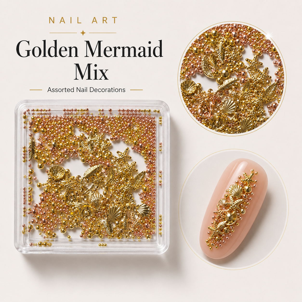 Image of Nail Art Golden Mermaid Mix