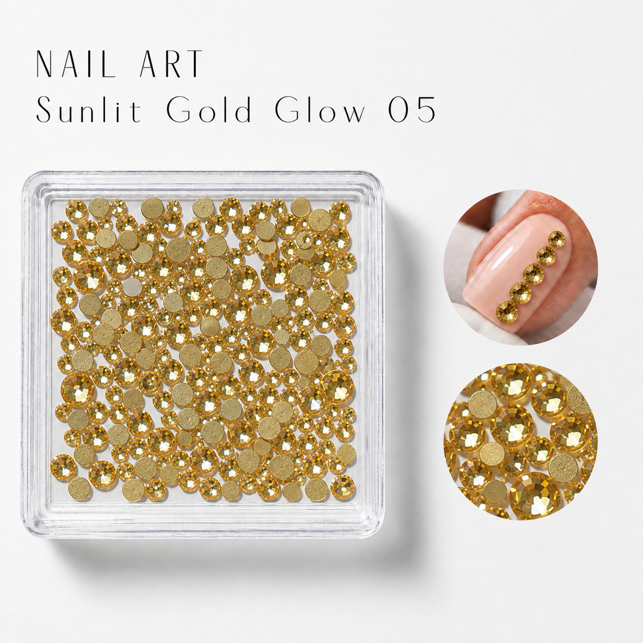 Image of Nail Art Sunlit Gold Glow 05