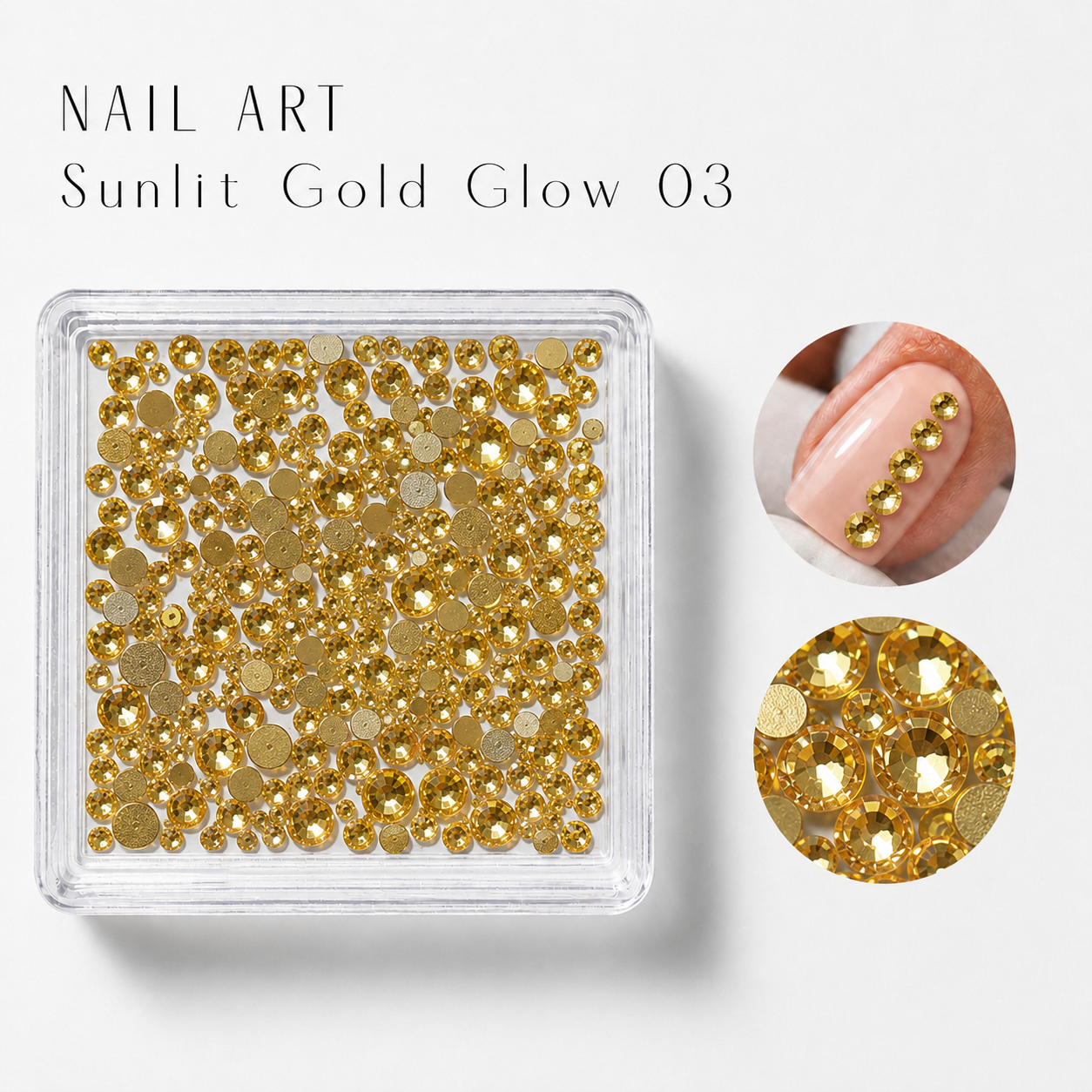 Image of Nail Art Sunlit Gold Glow 03