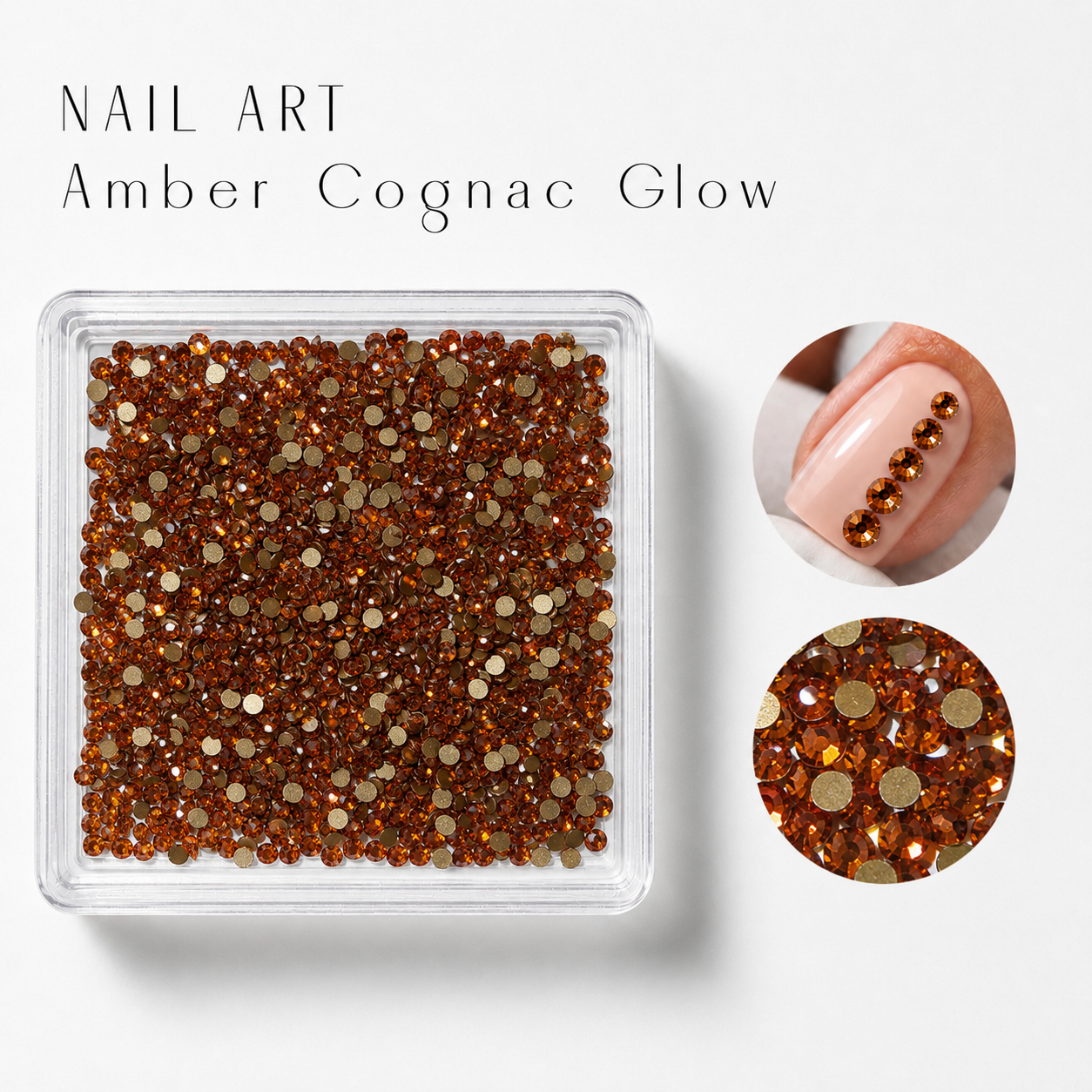 Image of Nail Art Amber Cognac Glow
