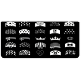 Matriță decor unghii TX02 – modele french, coroane și inimioare