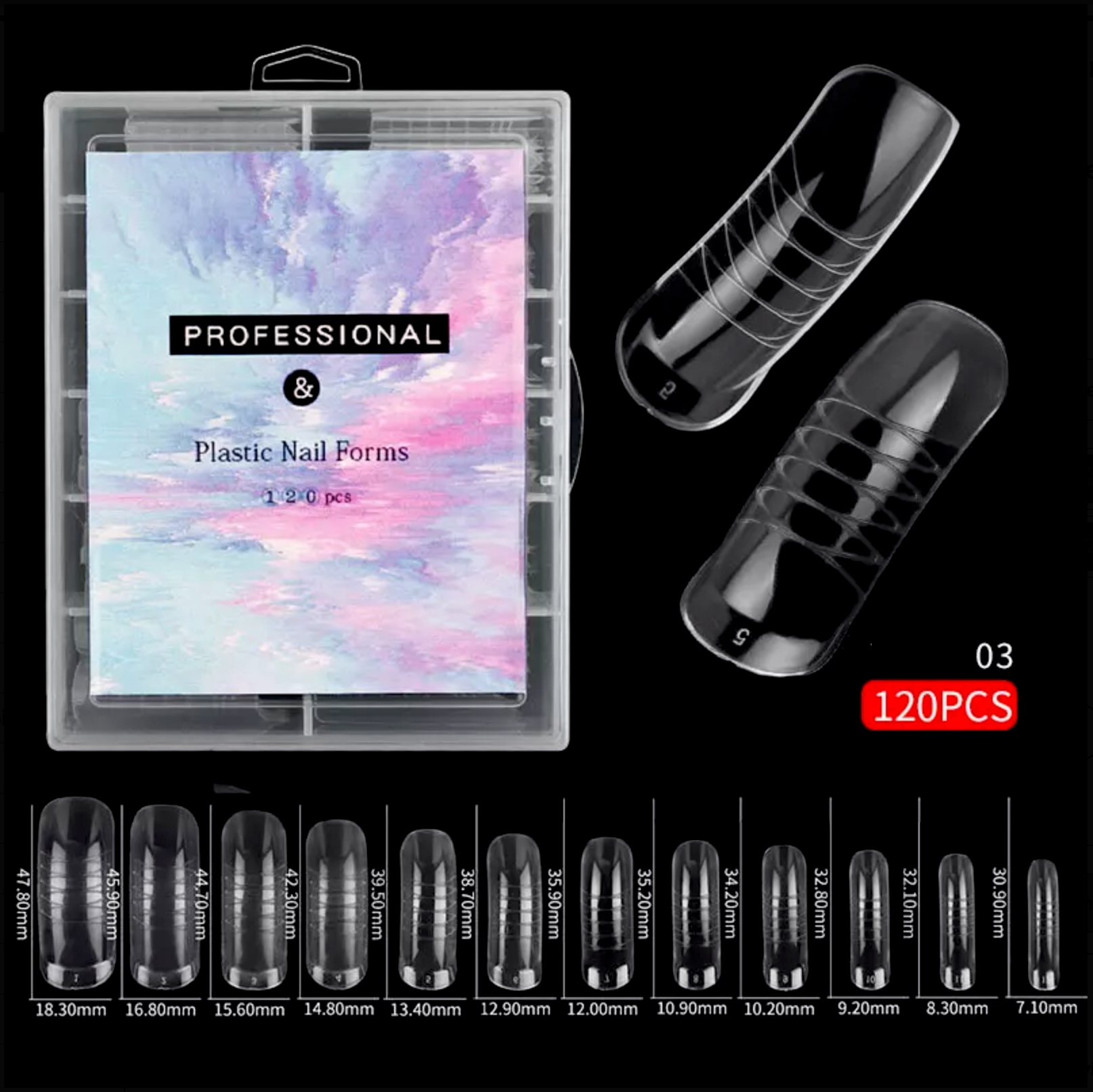 Tipsuri Full Forms Reutilizabil - Set 120 buc Nr 03