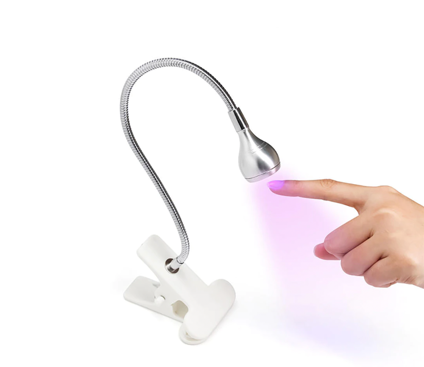 Image of Lampa UV/LED mini Fast Lamp, flexibila , cablu USB, pentru manichiura si pedichiura, culoare Alb/Argintiu