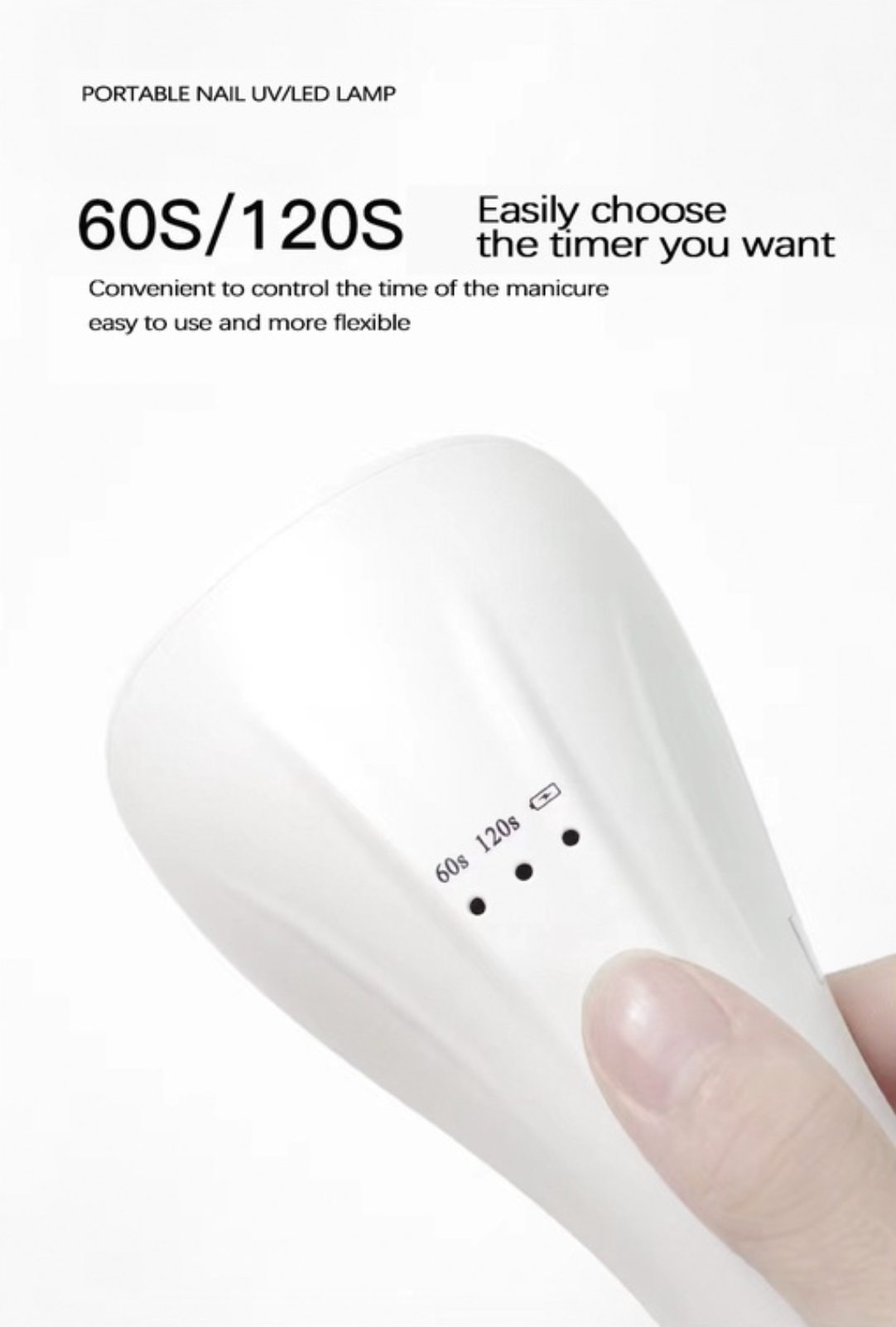 Lampa UV/LED mini Fast Lamp, flexibila , cablu USB, pentru manichiura si pedichiura, culoare White