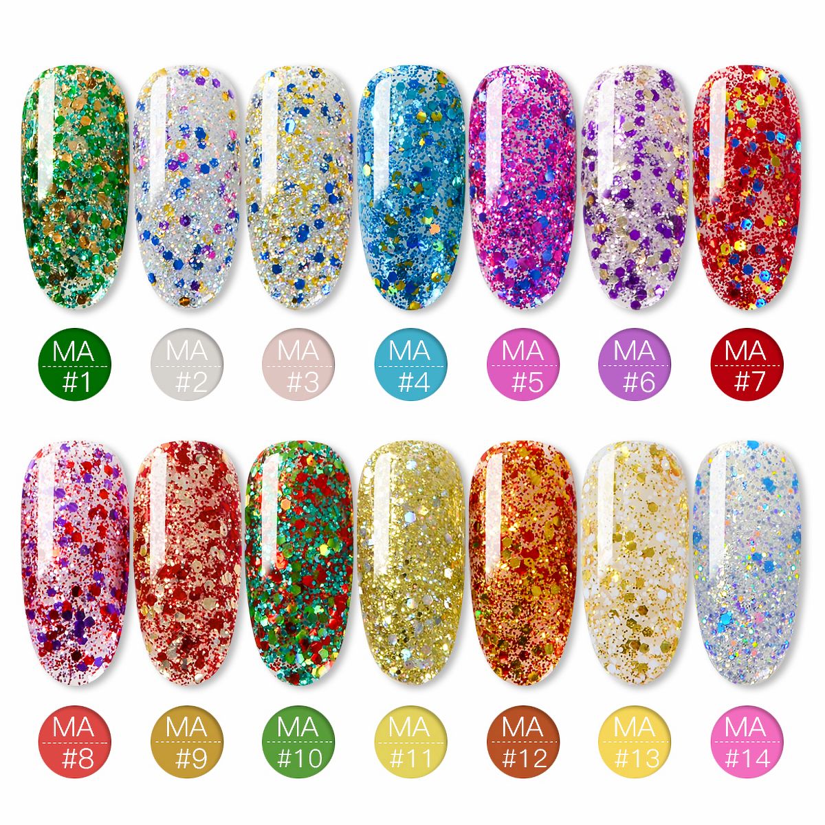 Image of Gel Uv/Led Coria Glitter Sequins 5g 08 - Coria