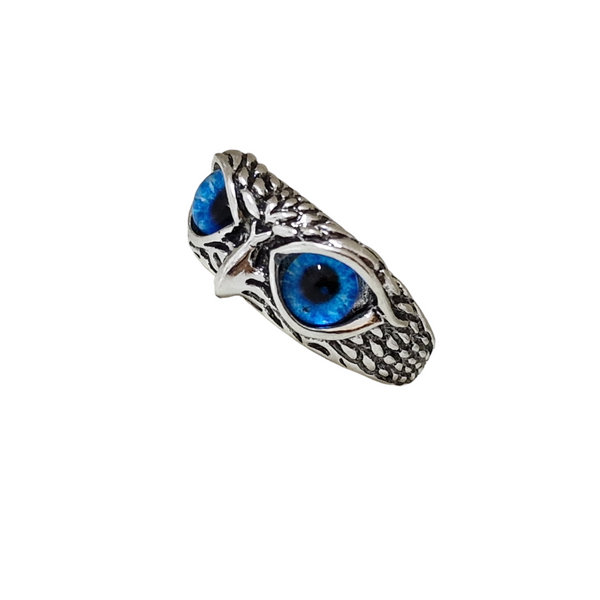 Decor /Fundal Photo/ Inel femei reglabil Ochi de Bufnita Blue