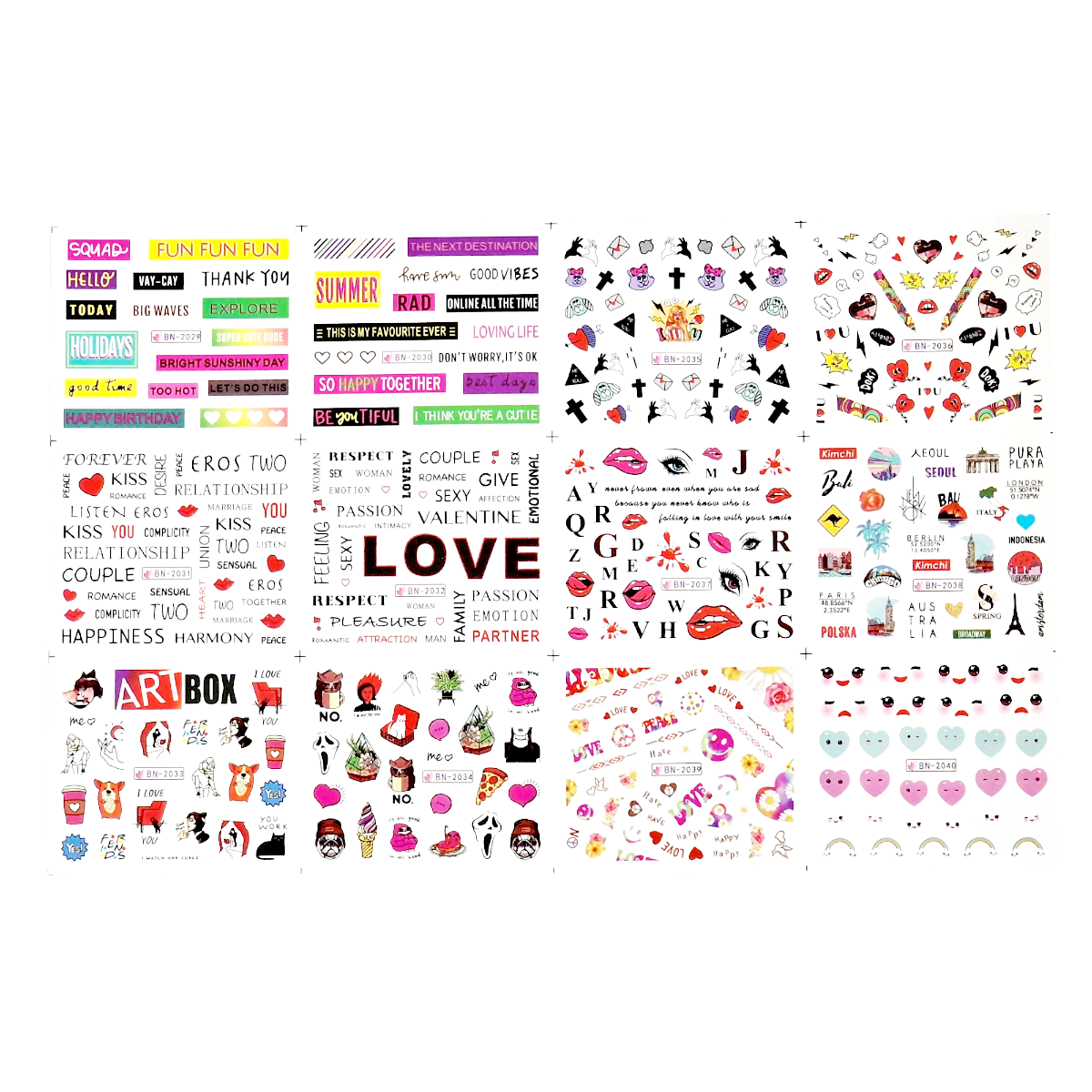 Image of Tatuaj Decor Unghii 12 modele Love