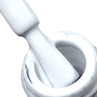 Ojă semipermanentă Carbon White Coria 15 ml – pensulă cu ojă albă opacă