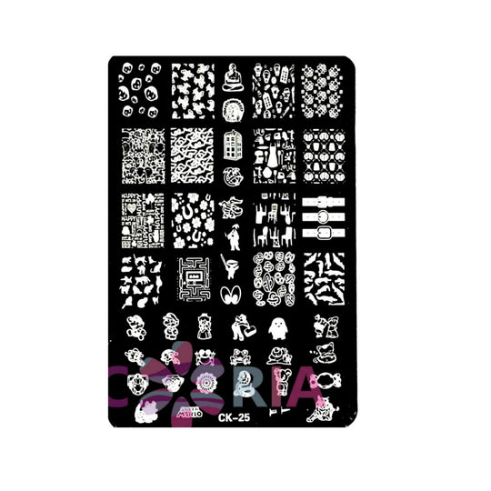 Matriță decor unghii CK25 – modele, figurine și forme diverse