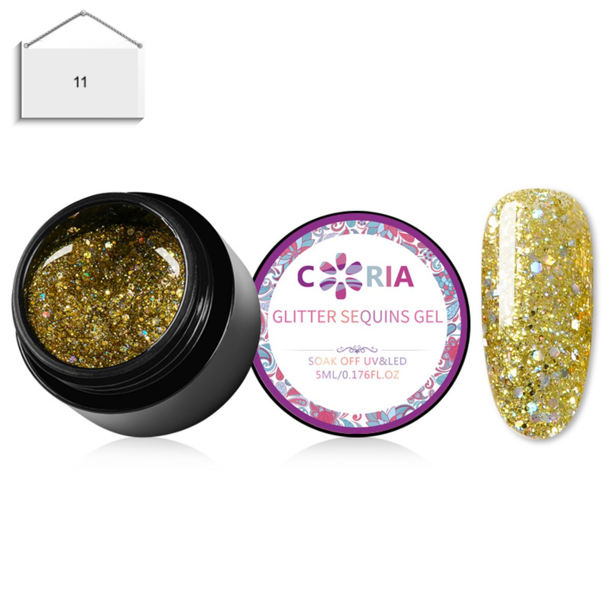 Gel Uv/Led Coria Glitter Sequins 5g 11 - Coria