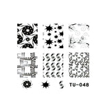 Matriță decor unghii TU-048 – stele, spirale și modele