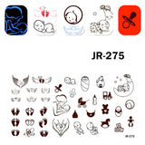 Matriță decor unghii JR 275 – modele cu bebeluși, aripi și urme de pași