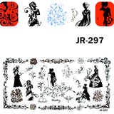 Matriță decor unghii JR297 – siluete de mireasă și ornamente